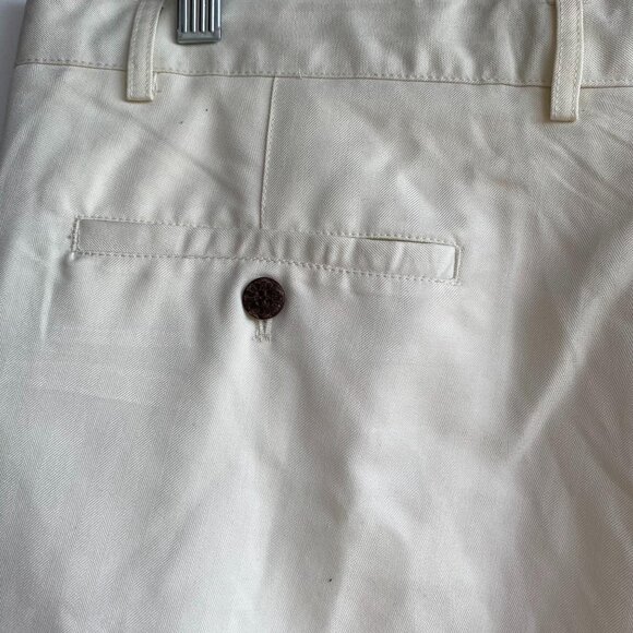Caribbean Joe Let Go 9 in Mens Pleated Shorts 36 Cream Off White Summer Vacation - Picture 6 of 10